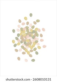 Happy Easter Banner. Pattern of eggs, flowers and twigs. For card, banner, poster, flyer, and web. Spring Festival. Vector illustration
