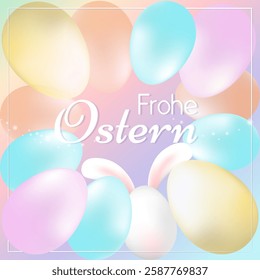 Happy Easter banner, poster. German