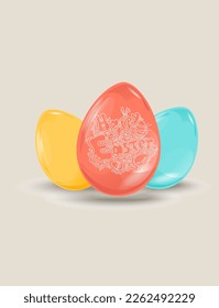 Happy Easter banner, poster, greeting card. vector