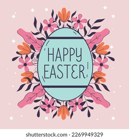 Happy Easter banner, poster, greeting card.