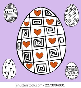 Happy Easter banner, poster, greeting card. Trendy Easter design with typography, flowers, eggs, in pastel colors. Modern minimal style