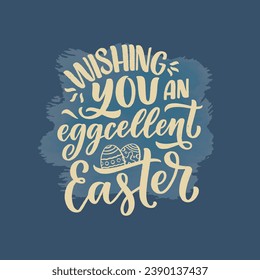 Cartel feliz de Pascua, afiche, tarjeta de saludo. Diseño de moda de Pascua con tipografía, conejillos, flores, huevos, orejas de conejo, en colores pastel. Moderno estilo minimalista