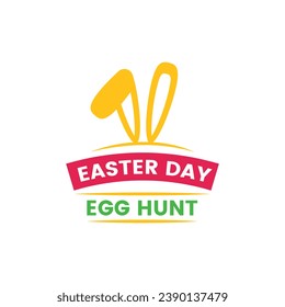 Happy Easter banner, poster, greeting card. Trendy Easter design with typography, bunnies, flowers, eggs, bunny ears, in pastel colors. Modern minimal style