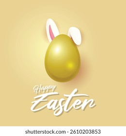 Happy Easter banner, poster, greeting card, flyer with Easter Egg and bunny.
