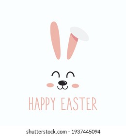 Happy Easter banner with rabbit