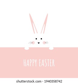 Happy Easter banner with rabbit
