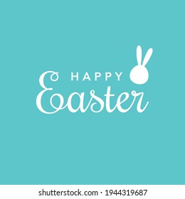 Happy Easter banner with rabbit