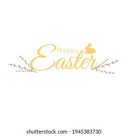 Happy Easter banner with rabbit