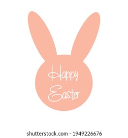 Happy Easter. Banner with rabbit head