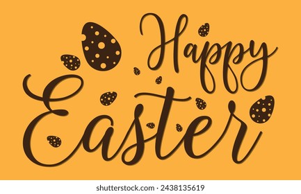 Happy easter banner template with background minimalist design eggs. Vector illustration