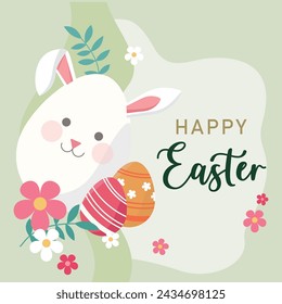 Happy Easter banner template. Vector illustration.