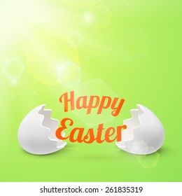 Happy easter, banner template. Vector illustration