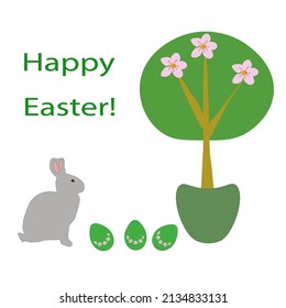 Frohe Ostern! Urlaubskonzept. Grußkarte. Zeichnung für Papier, Notizblock, Verpackung, Tapete.  Vektordesign eps10
