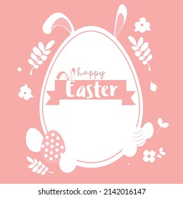 Happy Easter banner. Trendy Easter design with typography. Modern minimalist style. Greeting card, flyer, banner. Colorful postcard. flat cartoon illustration