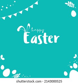 Happy Easter banner. Trendy Easter design with typography. Modern minimalist style. Greeting card, flyer, banner. Colorful postcard. flat cartoon illustration
