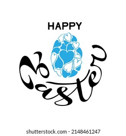 Happy Easter banner. Trendy Easter design with lettering. Modern minimal style.