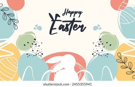 Feliz Anuncio de Pascua. Diseño de moda de Pascua con tipografía,