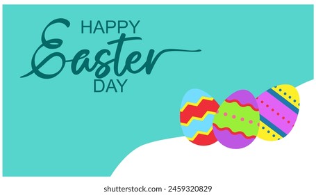 Happy Easter banner. Trendy Easter design with Modern minimal style typography, hand painted strokes and dots, eggs, bunny ears, in pastel colors. Horizontal poster, greeting card, header for website