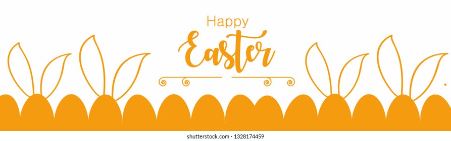 Happy Easter Banner, Vector Illustration Design.