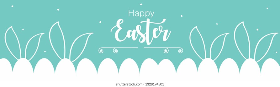 Happy Easter Banner, Vector Illustration Design.