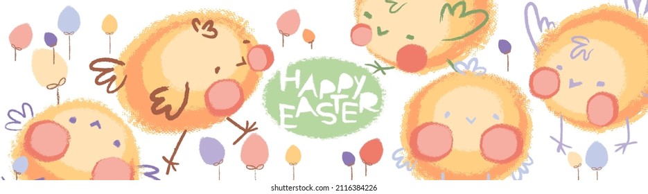 Happy Easter banner. Vector illustration