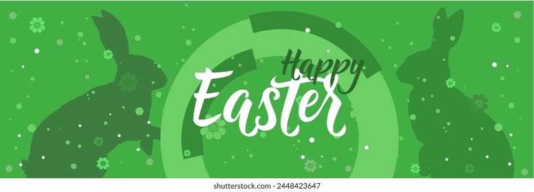 Happy Easter banner, vector illustration	