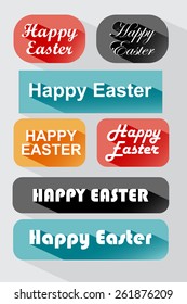 Happy easter banners with retro fonts. Vector eps10.