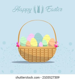 Happy Easter basket in vector - Card