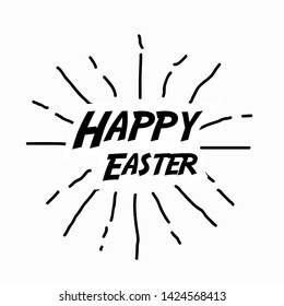 happy easter, beautiful background with sunburst theme
