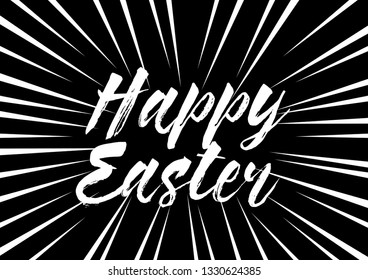 happy easter, beautiful greeting card with black and white background or banner with pop art theme. design illustration