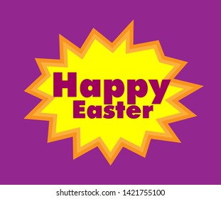 happy easter, Beautiful greeting card poster with pop art style calligraphy text