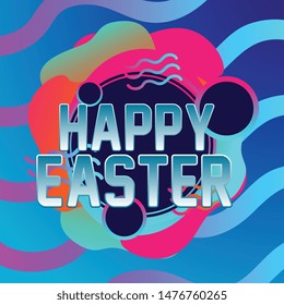 happy easter, beautiful greeting card background or banner with ocean theme. design illustration