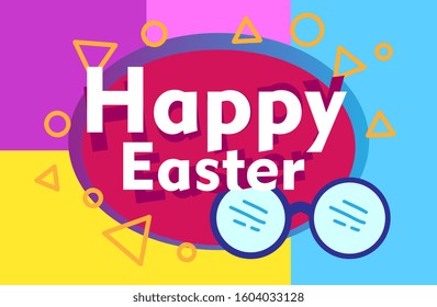 happy easter, beautiful greeting card background or template banner with education theme. vector design illustration