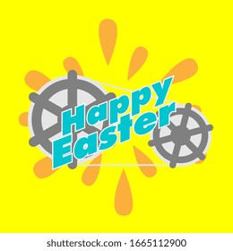 happy easter, beautiful greeting card background or template banner with labour theme. vector design illustration