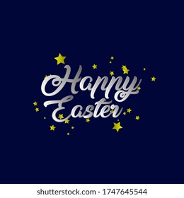 Happy easter, beautiful greeting card background or banner with star theme. design illustration