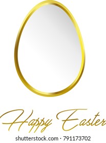 Happy Easter. Beautiful greeting card. egg with abstract gold ornament. Vector.