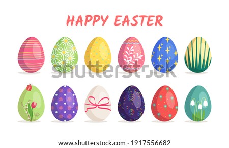 Similar – Image, Stock Photo different colored easter eggs on a corkscrew willow / easter