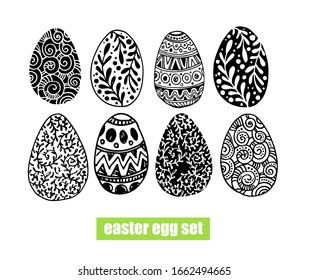 Happy Easter - big hand drawn doodle set. Easter background. Template design elements for invitation, poster, pattern, fabric, textile. Easter art.