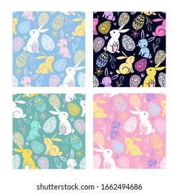 Happy Easter - big hand drawn doodle set. Easter background. Template design elements for invitation, poster, pattern, fabric, textile. Easter art.