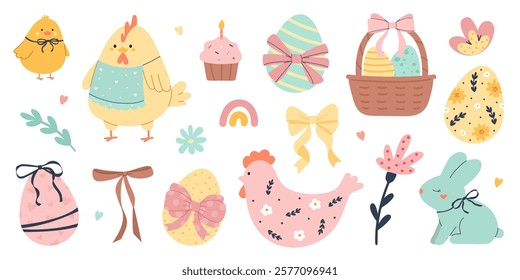 Happy Easter big vector set