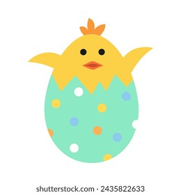 Happy Easter bird flat cartoon