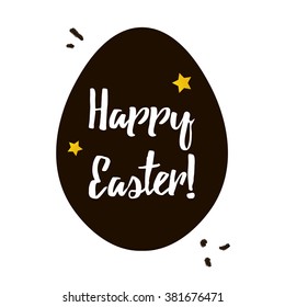 Happy Easter black and gold greeting card.