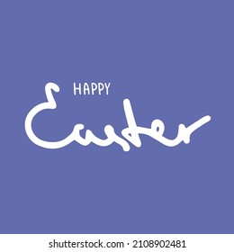 Happy Easter black linear lettering. Hand drawn elegant modern vector calligraphy