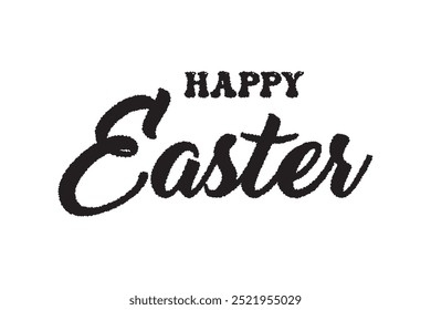 Happy Easter black linear lettering with swooshes. Hand drawn elegant modern vector calligraphy. Design for holiday greeting card and invitation of the happy Easter day. Greeting card text template.