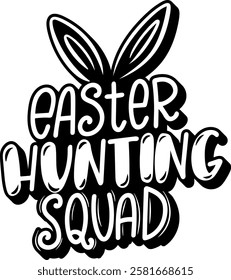 happy easter black vector graphic design and cut file