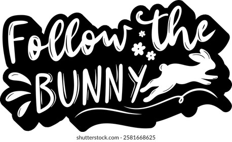 happy easter black vector graphic design and cut file