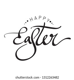 Happy Easter. Black and white calligraphy phrase