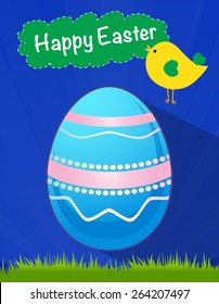 happy Easter blue egg vector, Easter holiday, egg vector, blue egg