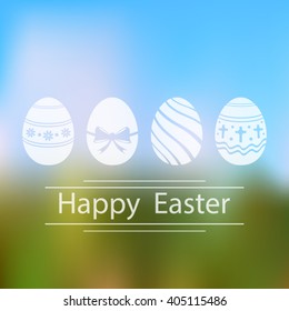 Happy Easter blurred background
