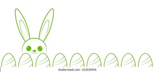 Happy Easter border, green